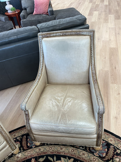 Gator Embossed Leather Armchair