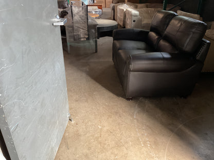 Neoga Leather Roll Arm Loveseat
