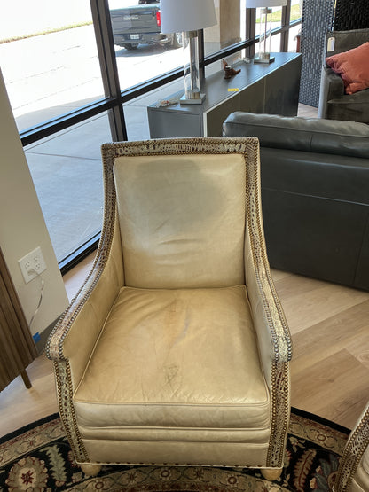 Gator Embossed Leather Armchair