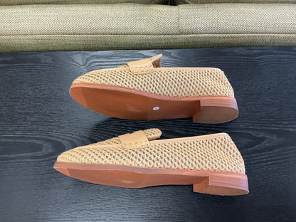 Natural Raffia Loafer w/Leather Trim