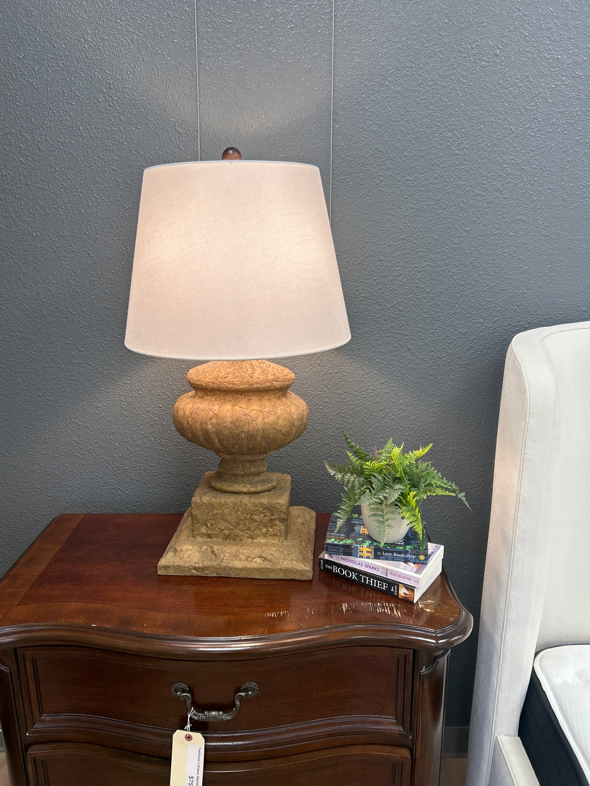 Plastered Urn Lamp by Barbara Cosgrove