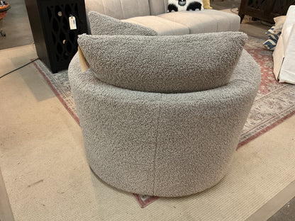 Boucle Oversized Round Swivel Chair