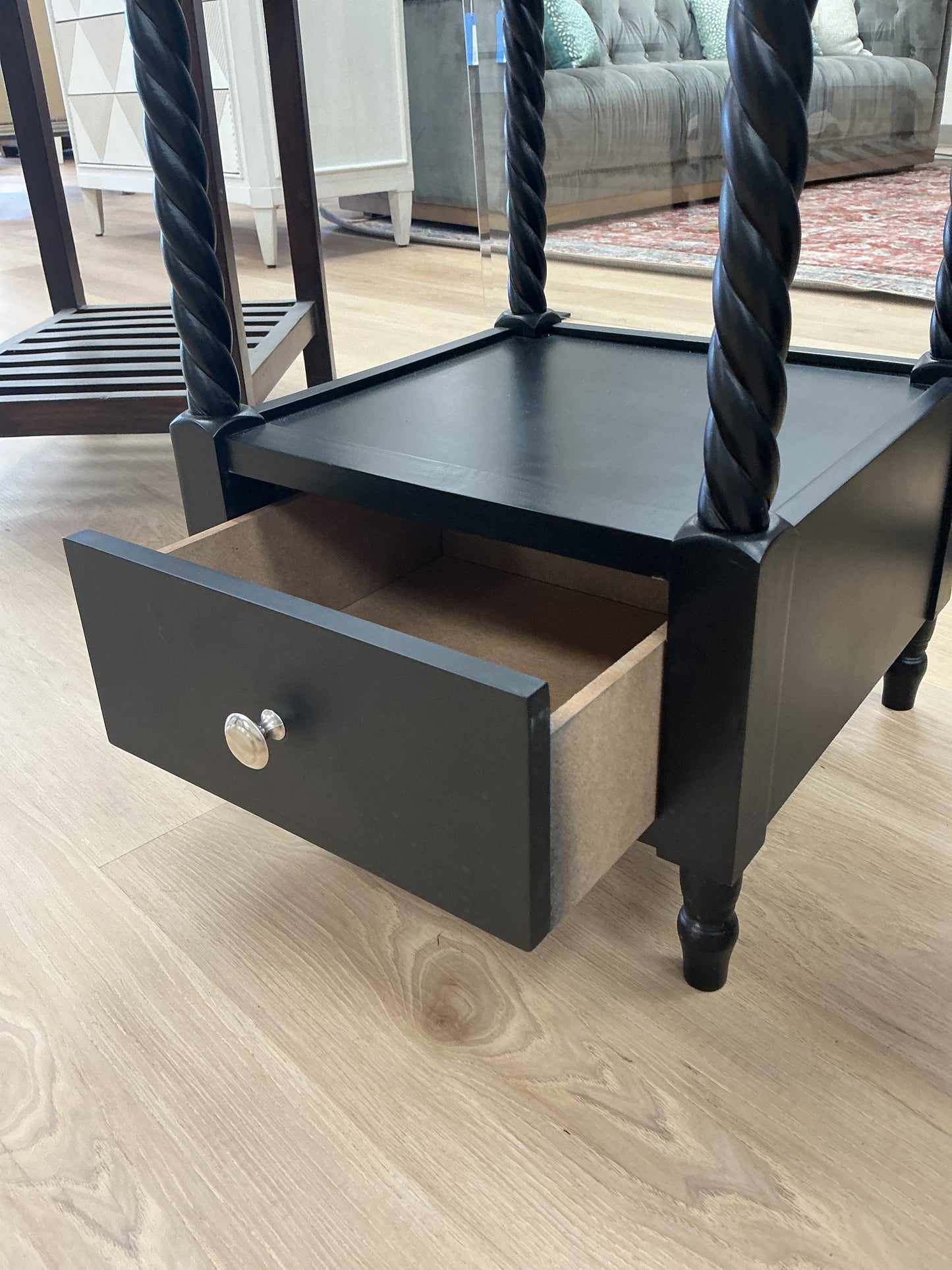 Black Storage Side Table