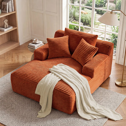 64” Corduroy Indoor Chaise Lounge Chair