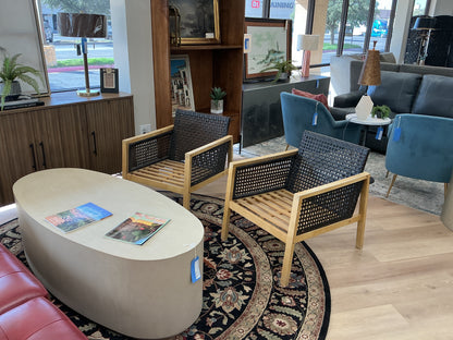 Mid-Century Wood & Strap Armchair