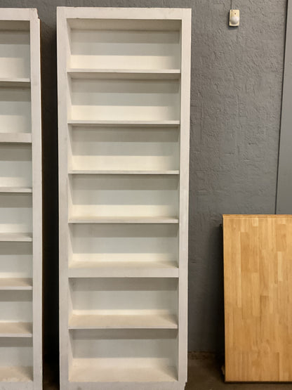 White Built-In 7 Shelf Bookcase