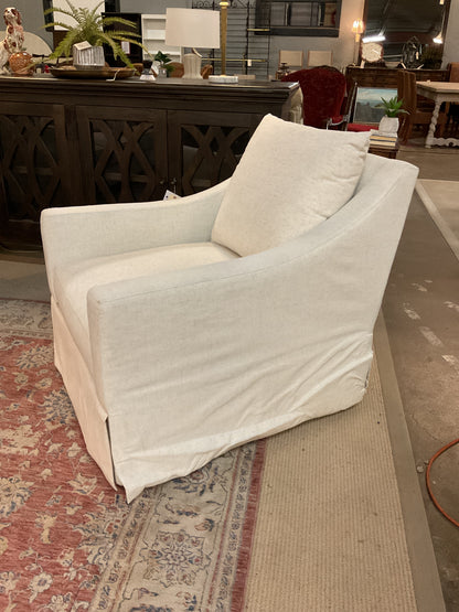 Grace Slipcovered Swivel Armchair