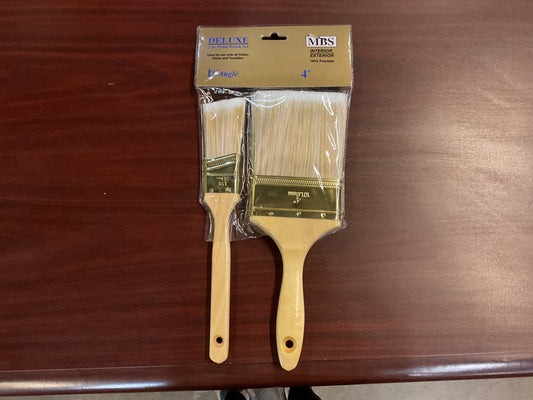 Paint Brush 2Pc Set (1-1/2” Angled & 4”)