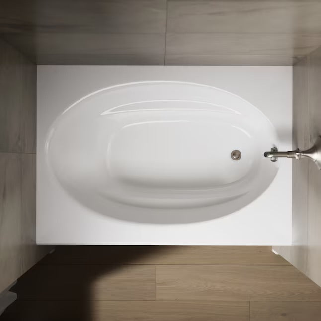 Kohler Windward 60” White Acrylic Alcove Soaking Bathtub