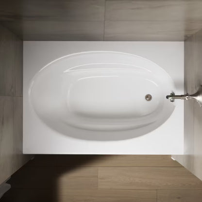 Kohler Windward 60” White Acrylic Alcove Soaking Bathtub