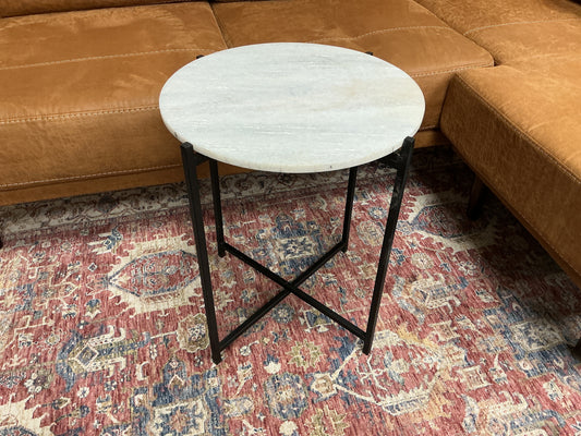 Marble Top Cocktail Table w/ Iron Base