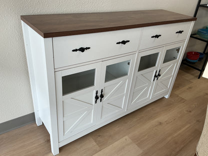 Almus 55” Sideboard w/4 Glass Doors