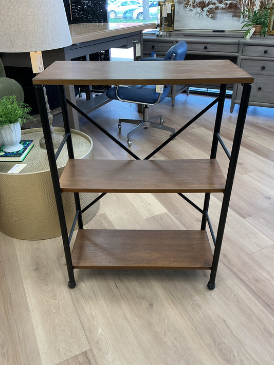 3-Tier Metal Wood Bookshelf