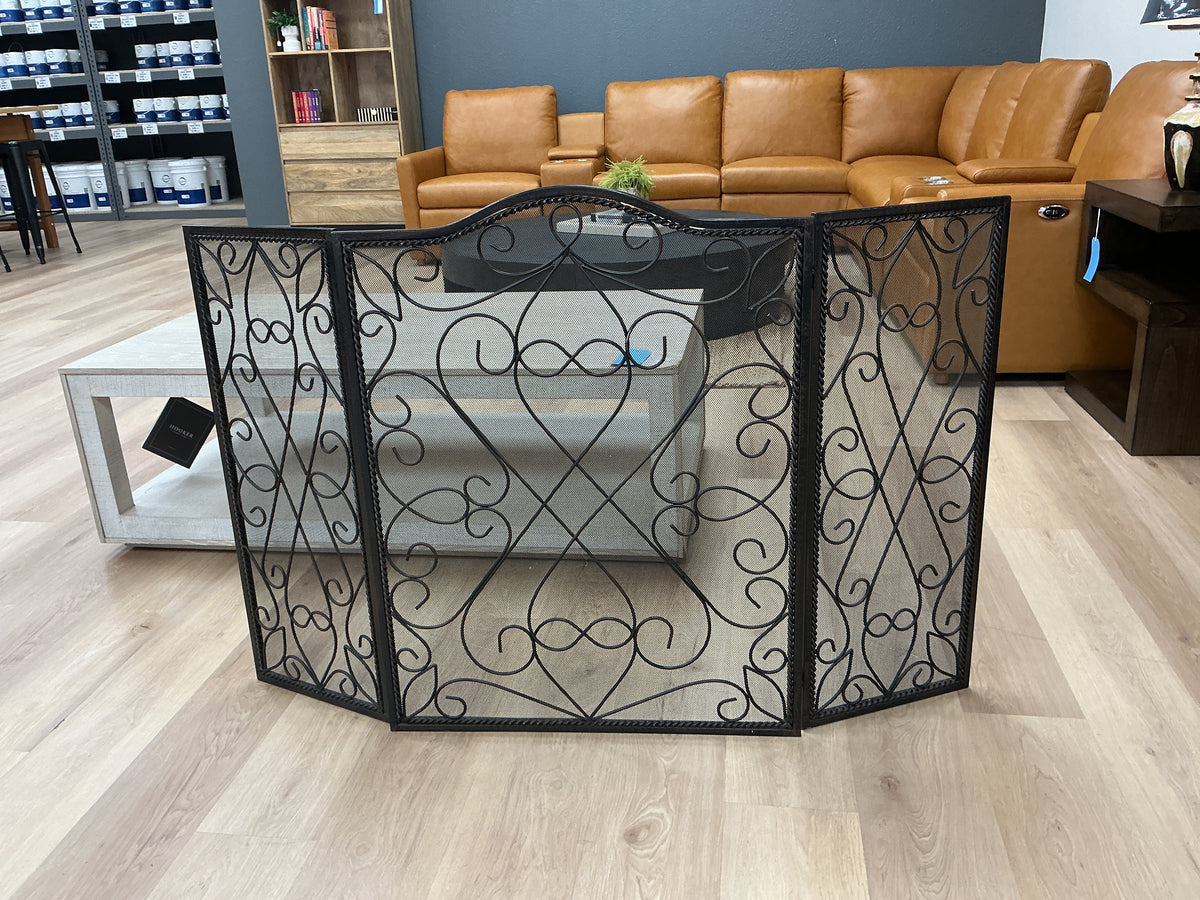 Wellsley Firescreen Tri-Panel Estate Iron