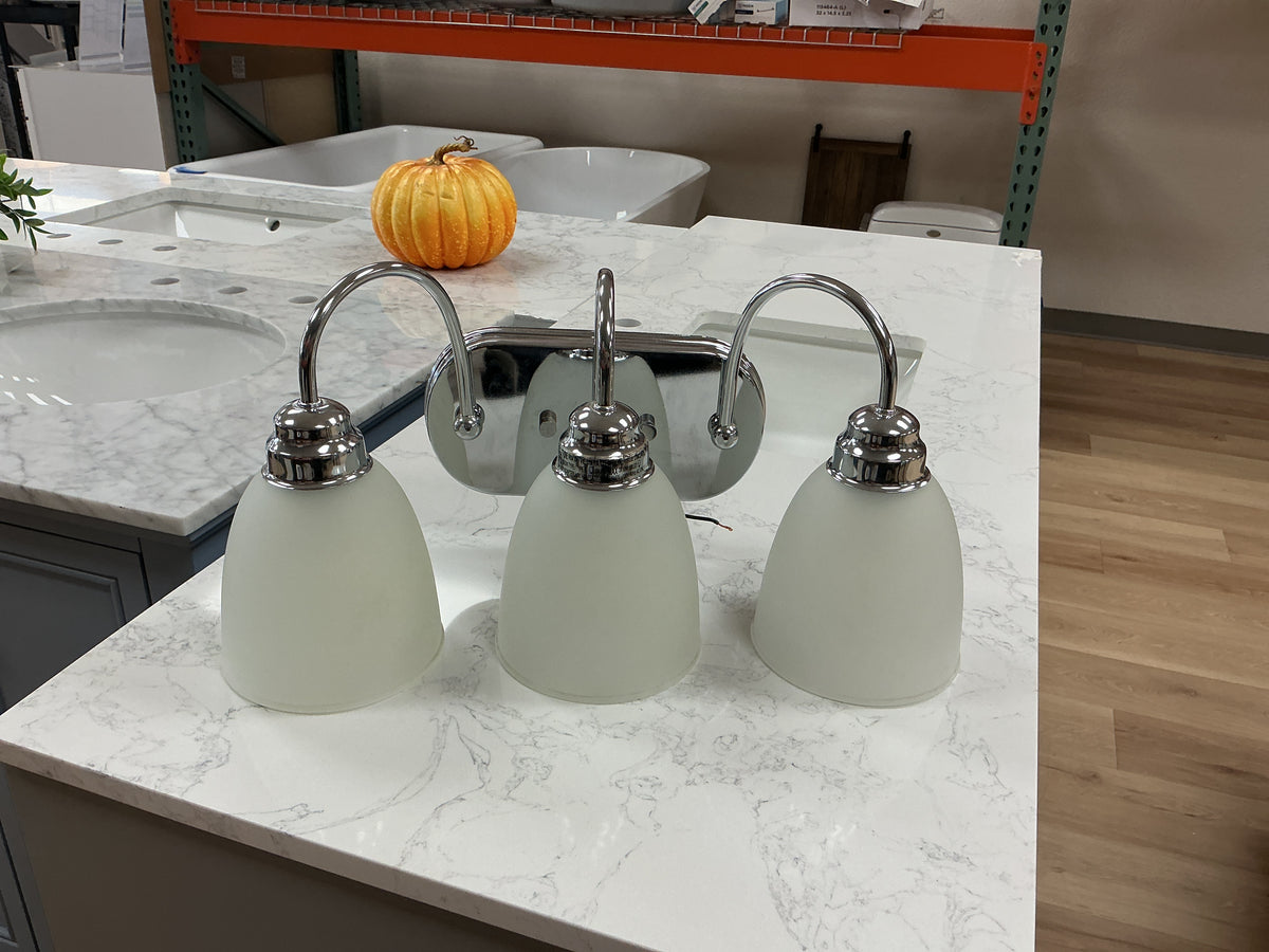 3 Light Brushed Nickel Bathroom Vanity Light