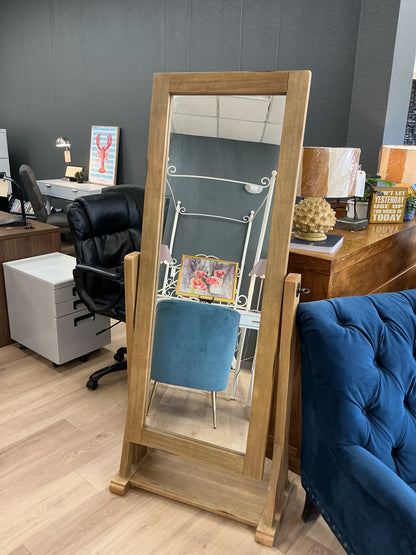 Free Standing Wooden Cheval Mirror w/Tilt