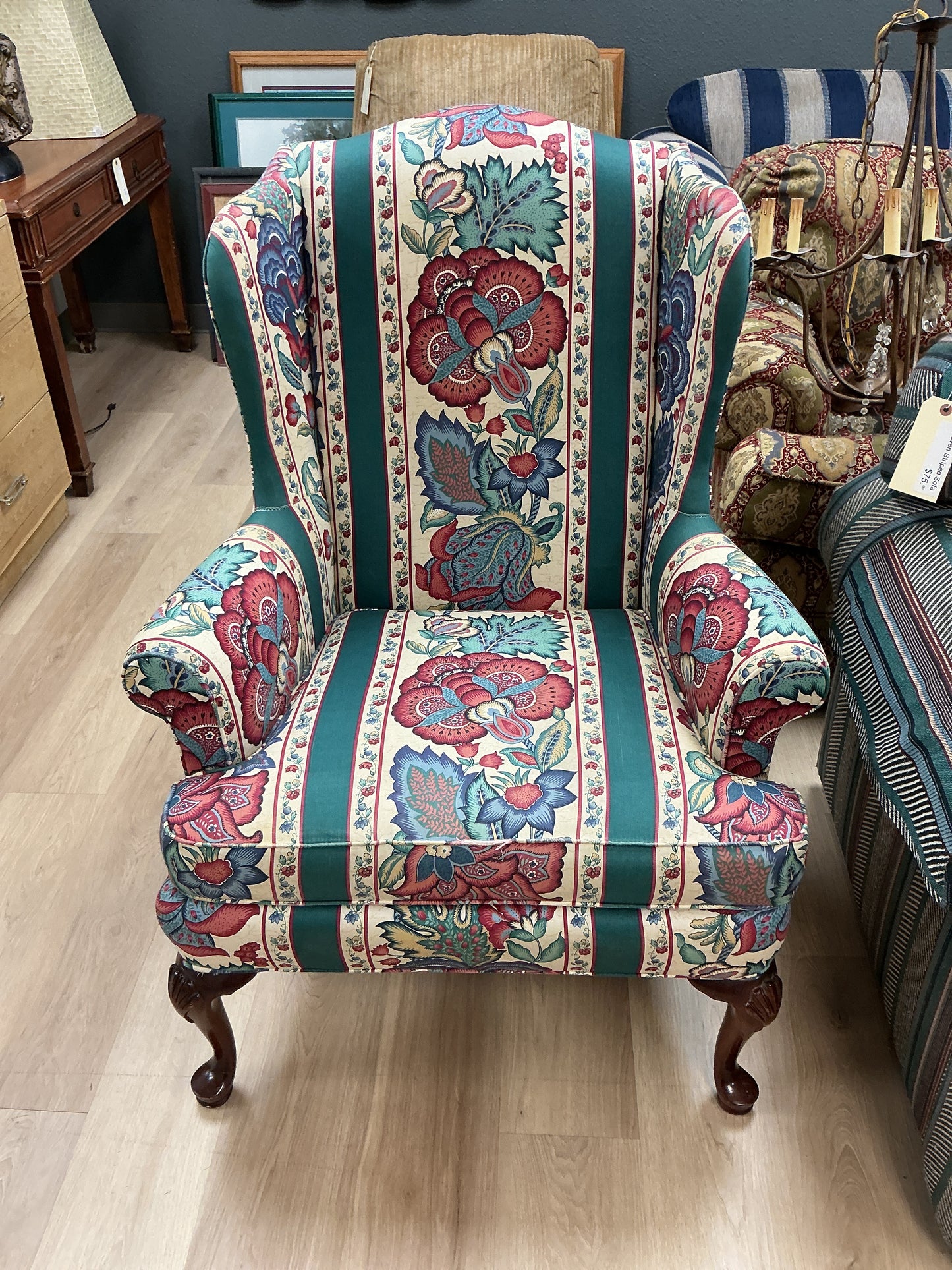 Upholstered Wing Back Chair