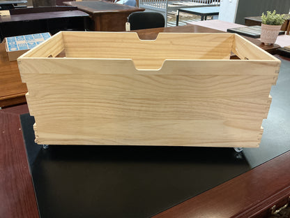 Large Wood Bin w/Wheels