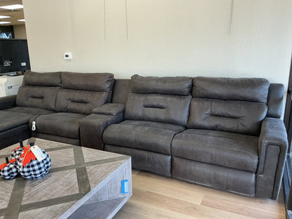 5pc Microfiber Electric Reclining Sectional w/Chaise