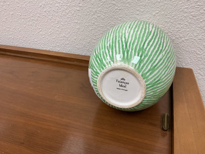 Glazed Striped Ceramic Vase