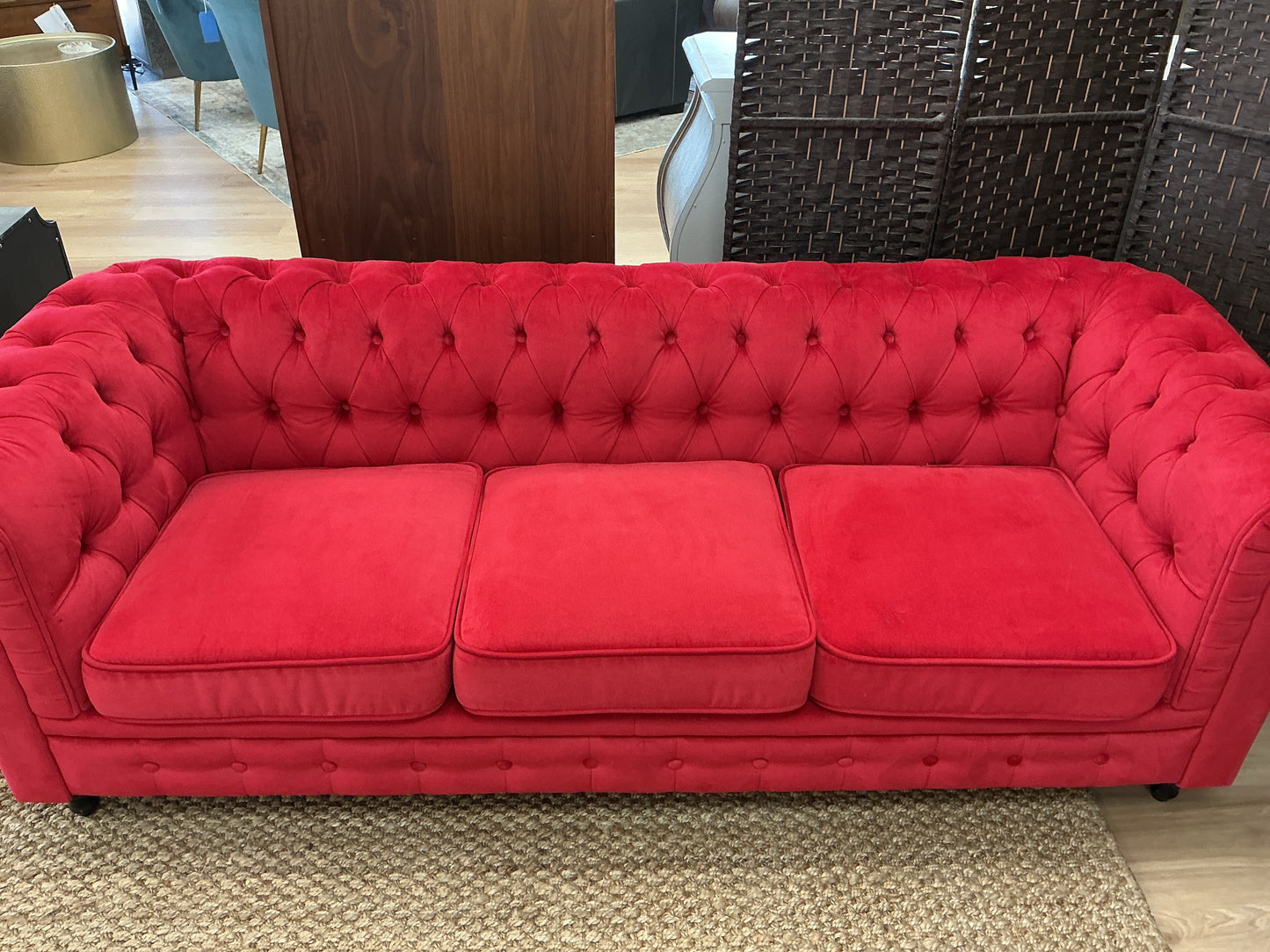 Chesterfield Styled Upholstered Sofa
