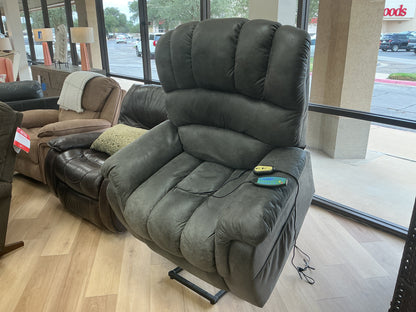 Oversized Grey Power Lift Massage Recliner