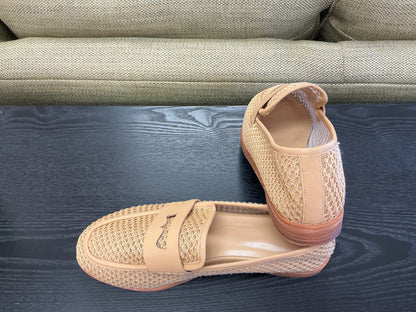 Natural Raffia Loafer w/Leather Trim