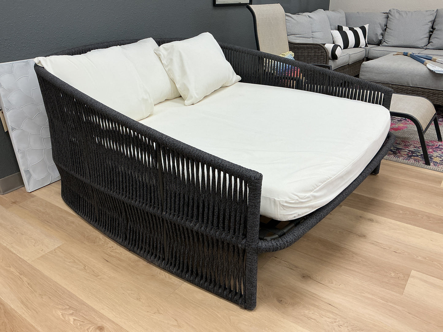 Ailena Rounded Back Wicker Patio Daybed
