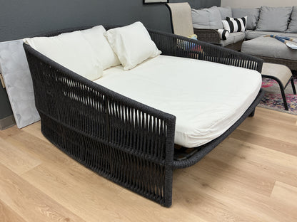 Ailena Rounded Back Wicker Patio Daybed