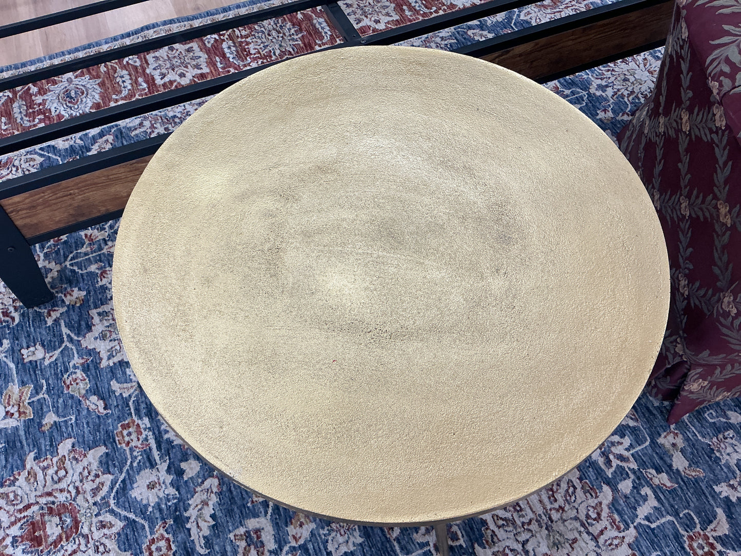 Gold Cast Aluminum Round Table