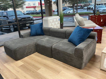 Modular 3 Pc Corduroy Chaise Sectional