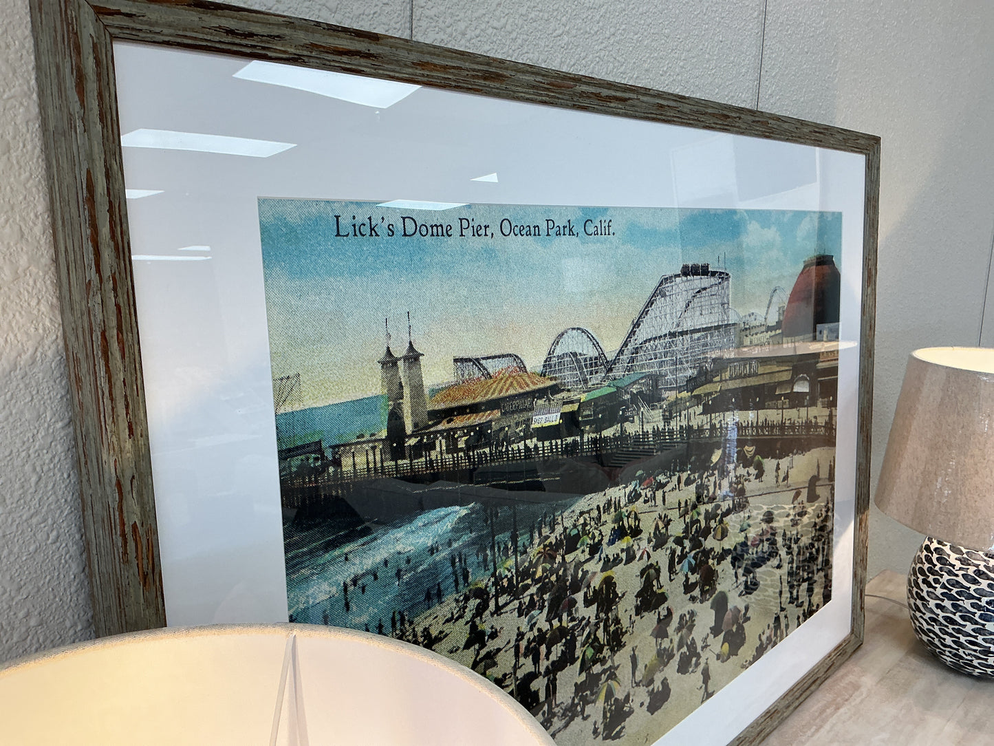 Framed Vintage Postcard Print ‘Lick’s Dome Pier’