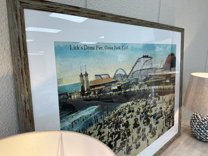 Framed Vintage Postcard Print ‘Lick’s Dome Pier’