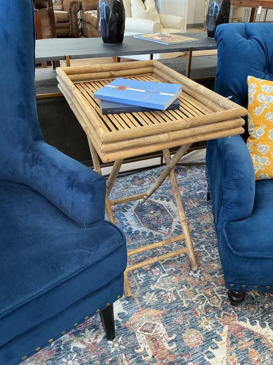 Natural Bamboo & Rattan Collapsible Table
