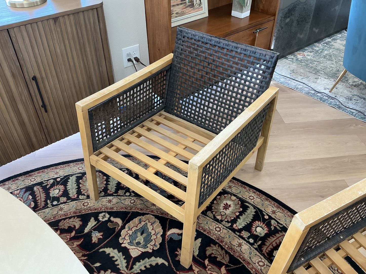 Mid-Century Wood & Strap Armchair