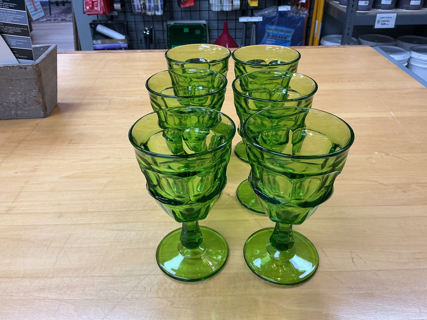 Anchor Hocking Fairfield Green Goblets (Set of 6)