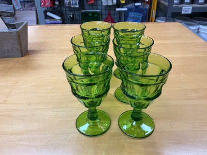 Anchor Hocking Fairfield Green Goblets (Set of 6)