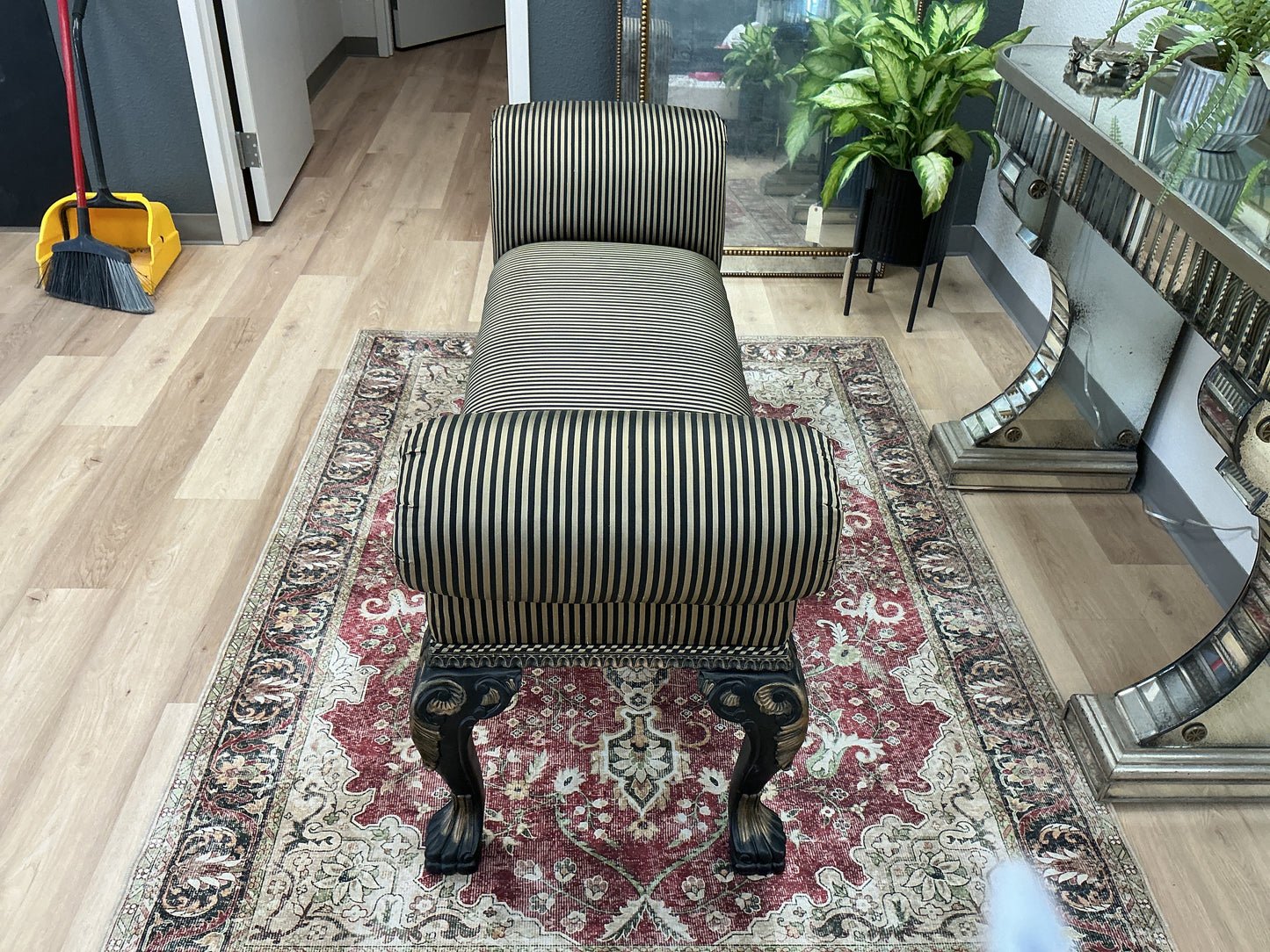 Elegant Silk Rolled Arm Bench