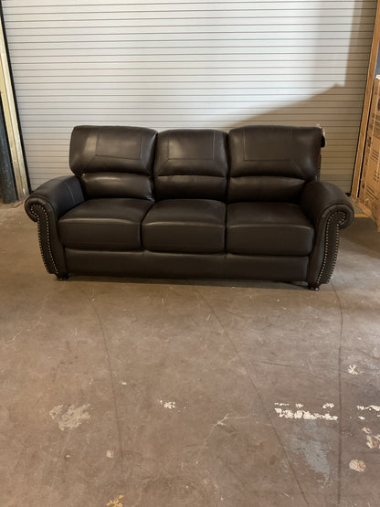 Neoga Leather Roll Arm Sofa