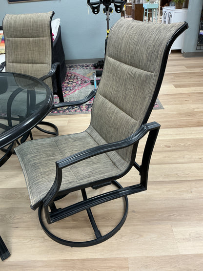 5 Pc Outdoor Patio Dining Set w/ Swivel Chairs