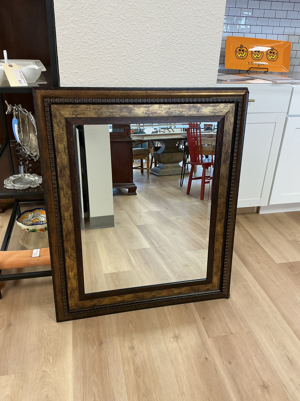 Traditional Gold Beaded Framed Wall Mirror