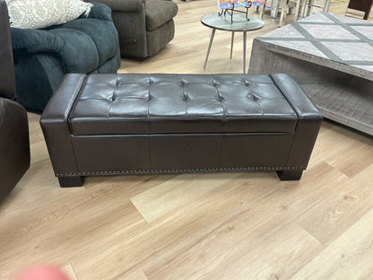 Dark Brown Tufted Storage Ottoman