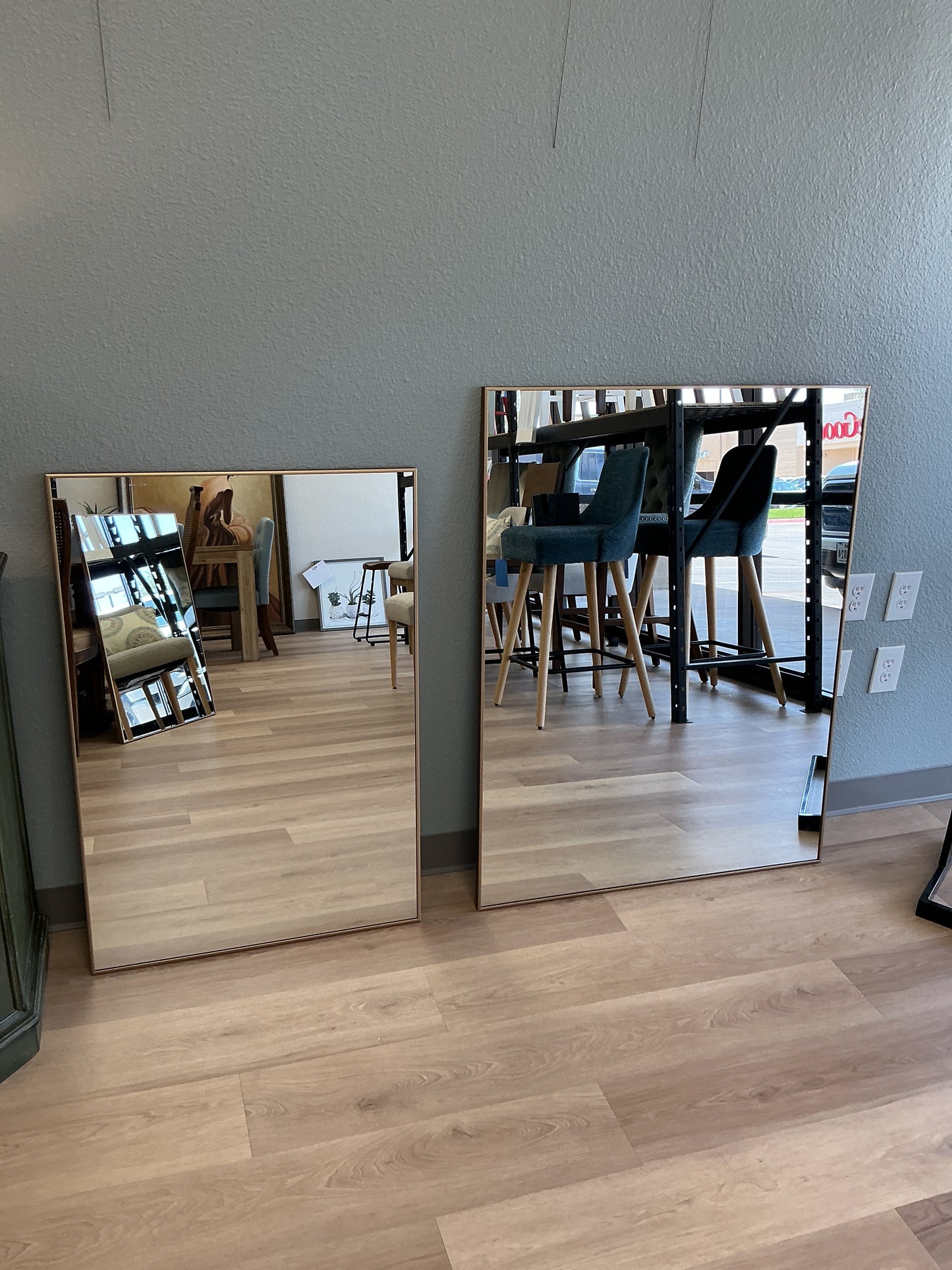 Matte Gold Sleek Metallic Framed Mirror
