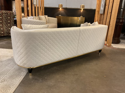 Toscano Channel Pleated Velvet Sofa