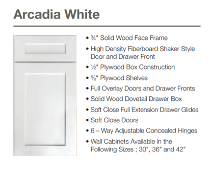 Arcadia White Ready-To-Assemble 3 Drawer Base Cabinet