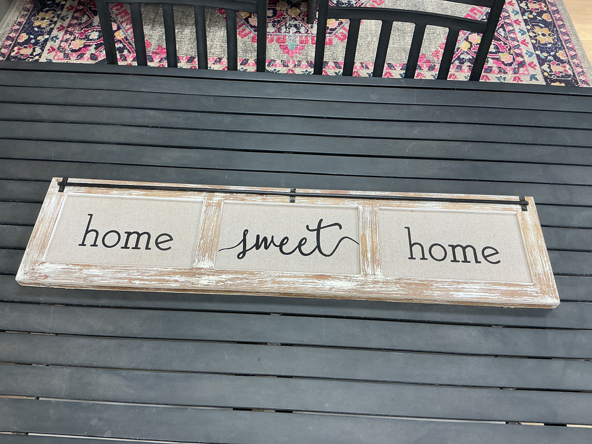 Home Sweet Home Rustic wood Canvas Sign