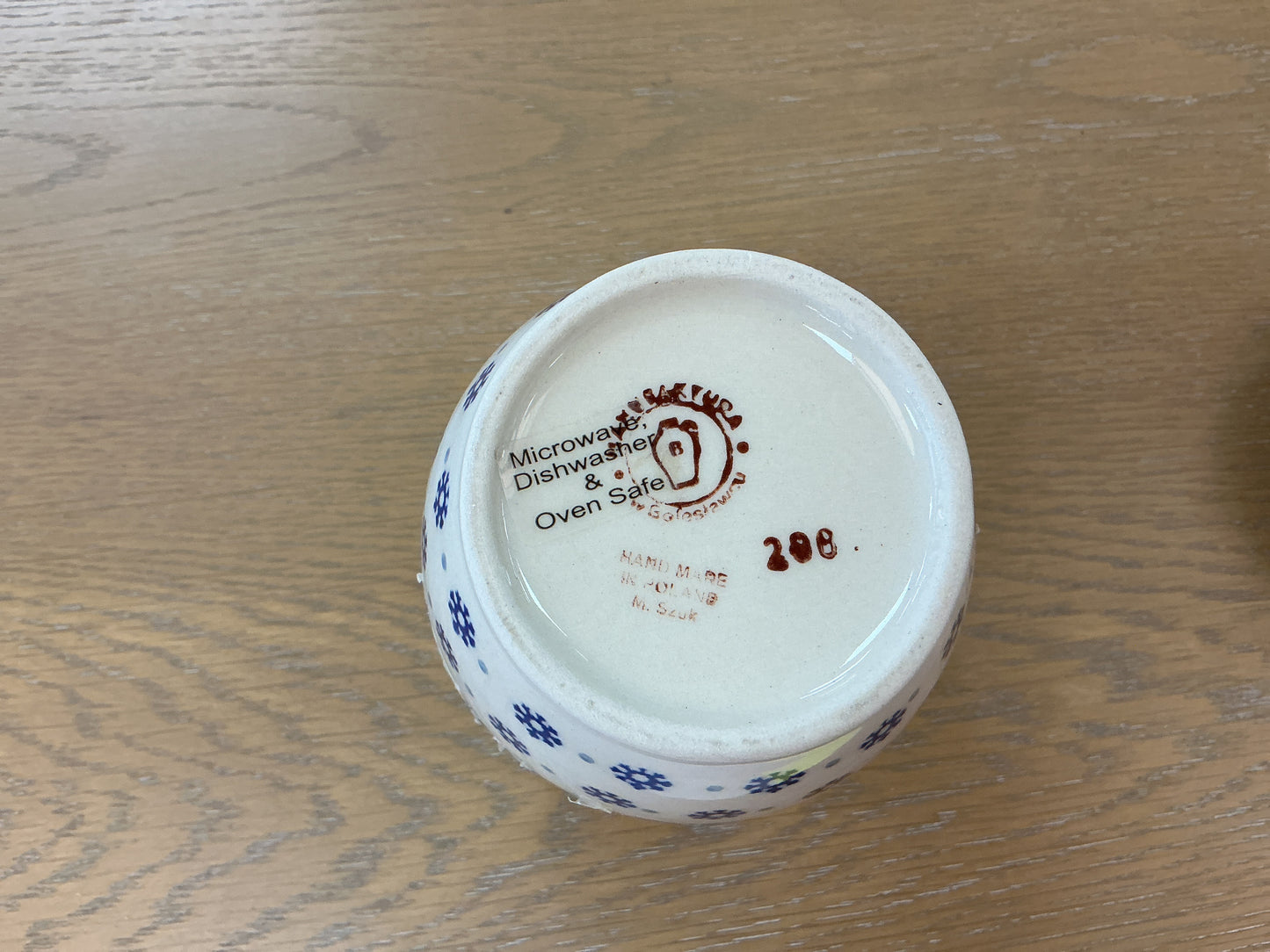 Vintage Polish Pottery Lidded Ginger Jar