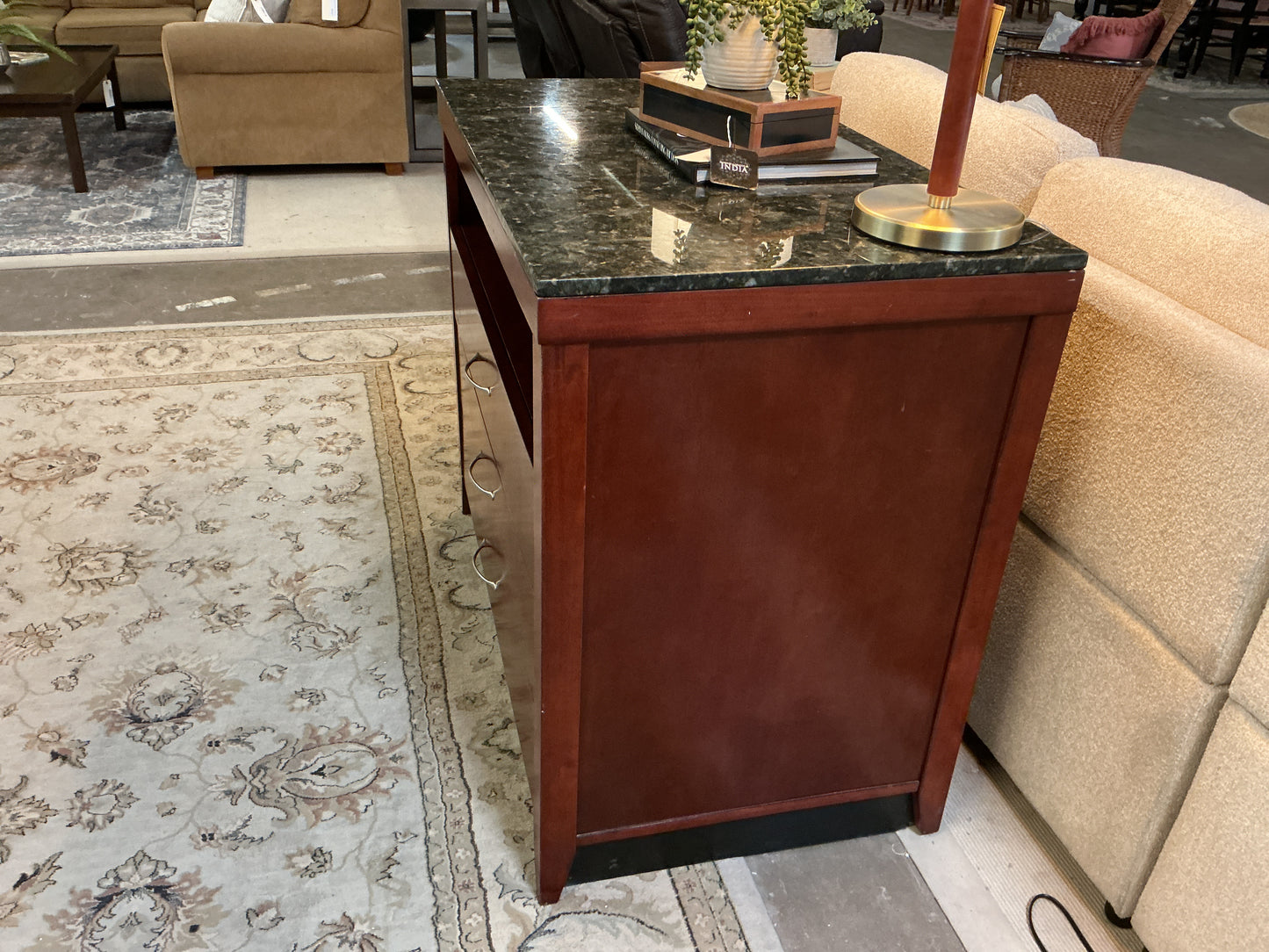 3 Drawer Marble Top Media Chest