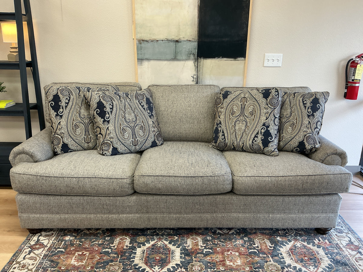 King Hickory Stationary Tweed Sofa