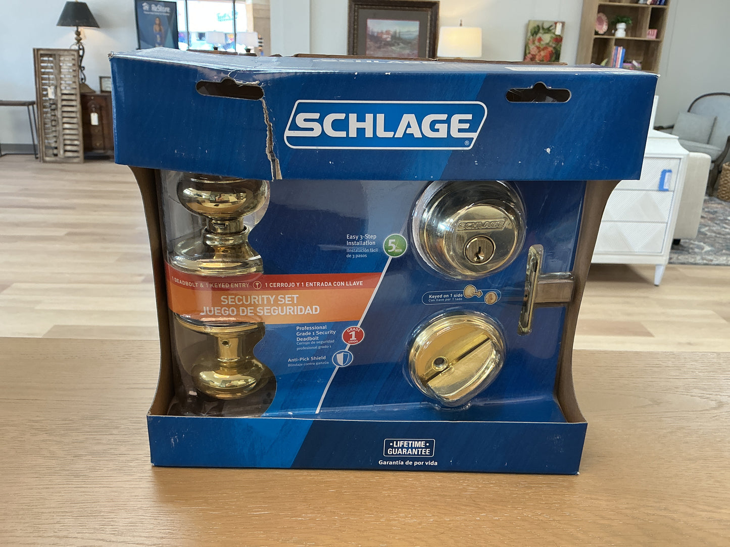 Schlage Brass Keyed Entry Security Set